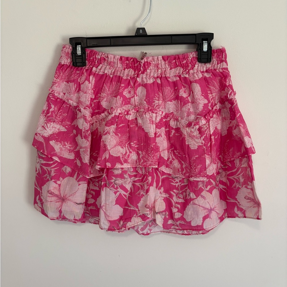 Pink Garden Girl Love Shack Fancy Mini Skirt Size M
